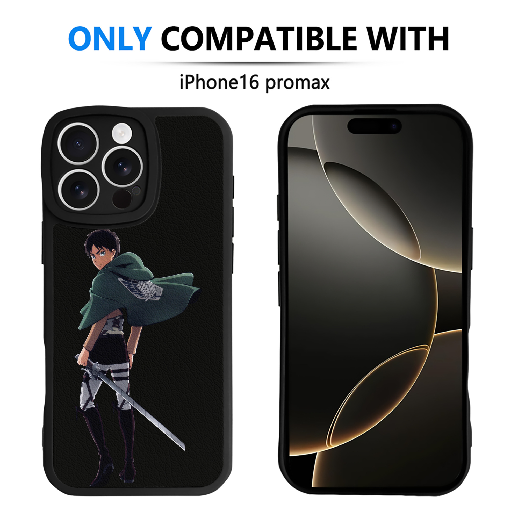 （画像用） 進撃の巨人 エレン･イェーガー Attack on Titan Eren Jäger 【iPhone 16シリーズ対応】シリコンスマホケース（レザー調） 材質：シリコン